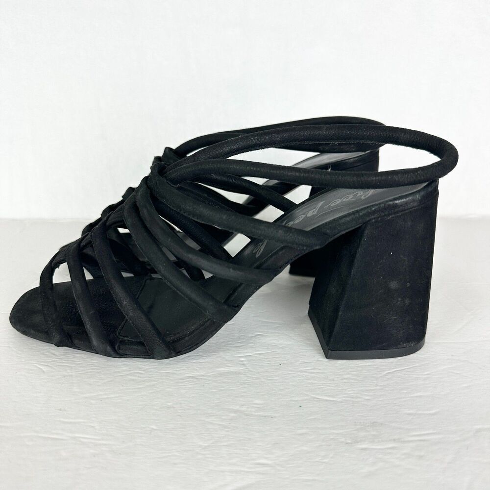 Free People Colette Cinched Heel Size 37.5 US 7 Black Leather Slingback